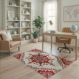 Traditional Persian Ornate Red Mandala Persian Area Rug