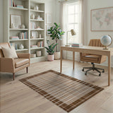 Rustic Farmhouse Rustic Brown Plaid Area Rug