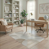 Beige Abstract Overlapping Circles Area Rug