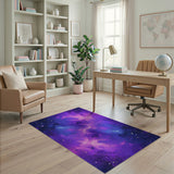 Cosmic Purple Nebula Galaxy Area Rug