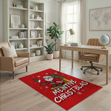 Cartoon Santa Merry Christmas Area Rug