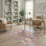 Pink Pink Swirling Abstract Area Rug