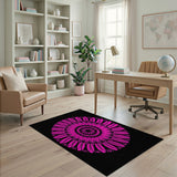 Geometric Modern Vibrant Pink Mandala Area Rug