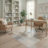 Geometric Modern Beige and Neutral Beige Grey Geometric Block Area Rug