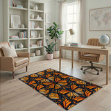 Orange Monarch Butterfly Area Rug