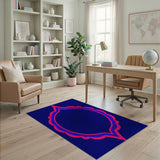 Navy Hot Pink Scalloped Arch Area Rug