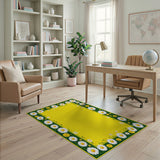Sunny Daisy Border Yellow Area Rug