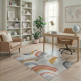 Abstract Overlapping Arch Multi-Color Area Rug