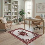 Ornate Red Persian Floral Medallion Area Rug