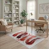 Sweeping Red Watercolor Swirl Area Rug