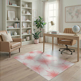 Pink Starburst Abstract Area Rug