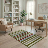 Multi-Color Striped Textured Area Rug