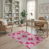 Floral Vintage Blush Pink Cherry Blossom Floral Area Rug