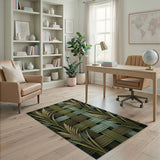 Woven Pampas Grass Plaid Area Rug
