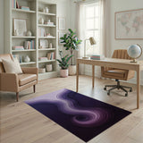 Purple Layered Wave Spiral Area Rug