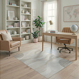 Beige and Neutral Abstract Wavy Lines Beige Neutral Area Rug