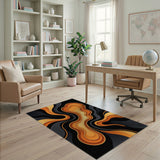 Vibrant Orange Vibrant Orange Swirl Abstract Area Rug