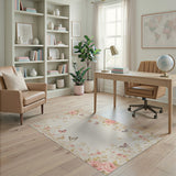 Vintage Pink Rose Butterfly Floral Area Rug