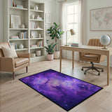 Cosmic Purple Nebula Swirl Area Rug