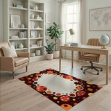 Vibrant Polka Dot Bubble Frame Area Rug