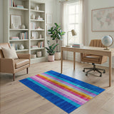 Rainbow Vertical Stripe Area Rug