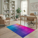 Vibrant Multi-Color Ombre Stripe Area Rug