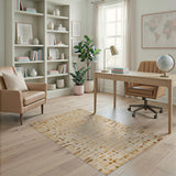 Geometric Modern Modern Beige Geometric Abstract Area Rug