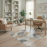 Layered Wave Beige Area Rug
