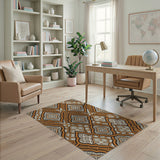 Traditional Persian Burnt Orange Persian Medallion Area Rug