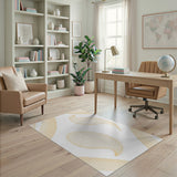 Yellow Banana Leaf Outline Area Rug