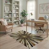 Ornate Gold Sunburst Area Rug