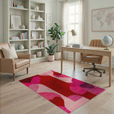 Bold Overlapping Hearts Geometric Area Rug