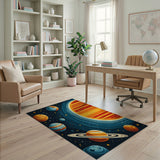 Pixelated Solar System Area Rug