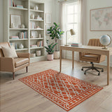 Orange Orange Trellis Geometric Area Rug