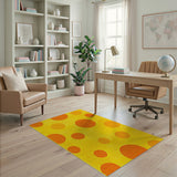 Sunny Yellow Polka Dot Area Rug