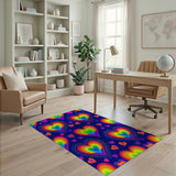 Rainbow Hearts Multi-Color Area Rug
