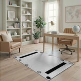 Black White Geometric Bordered Area Rug