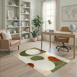 Green Abstract Circle Area Rug