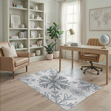 Intricate Snowflake Geometric Area Rug
