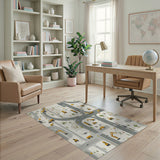 ODIKA Washable Construction Site Kids Play Rug, Low Pile Non-Slip Nursery Area Rug