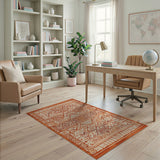 Orange Southwestern Terracotta Geometric Southwestern Rug
