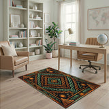 Tribal Pyramid Chain Geometric Area Rug