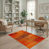 Geometric Modern Bold Orange Geometric Stripe Area Rug