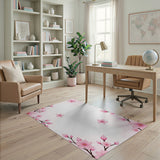 Pink Blush Pink Cherry Blossom Floral Rug