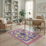 Ornate Purple Floral Vintage Area Rug