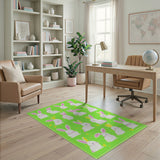 Adorable Cartoon Bunny Meadow Area Rug