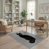Black Cat Silhouette Area Rug