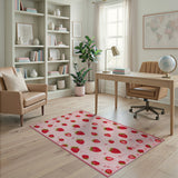 Playful Pink Strawberry Area Rug
