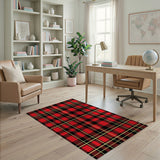 Bold Red Black Plaid Red Area Rug