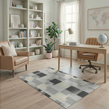 Geometric Modern Modern Black White Geometric Area Rug